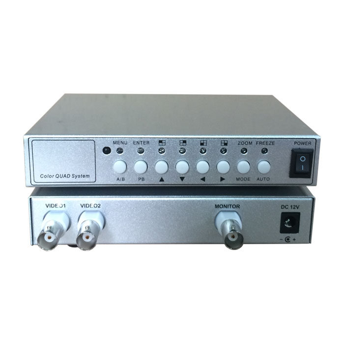 Power supply remote control industrial real-time two-screen splitter 2-way color 2-way video splitter two-in and one-out