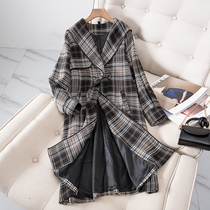 Shangxiu plus size womens clothing 2022 autumn and winter new style fat sister fashion light luxury thin mid-length coat