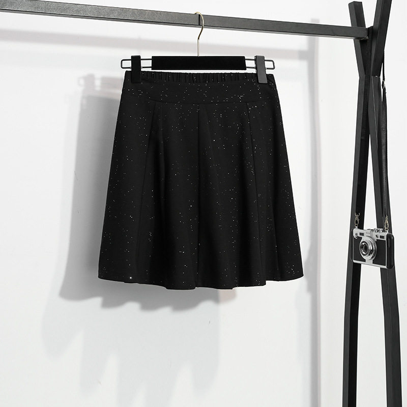 Fashion Show Great Size Women's Dress 2022 Summer Dress New 100 Hitch Edition Fat Mm Less-Age Temperament Slim 100 Pleats Half Body Skirt Tide