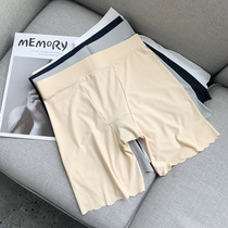 High waist anti-glare safety pants womens plus size ice silk three-point seamless bottoming shorts womens boxer briefs summer