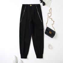 Shang Show Big Code Womens Clothing 2022 Spring Elastic Tightness Waist Fat Mm Sports Pants Temperament Casual Bungling Pants Women