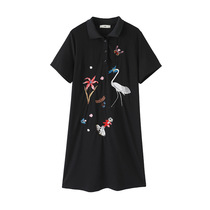 (Shangxiu plus size womens clothing) 2021 summer new products fat mm fashion heavy industry embroidery temperament thin dress trendy