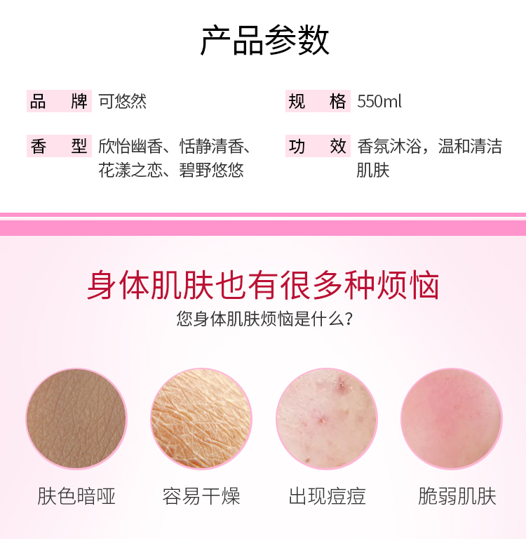 日本资生堂旗下 可悠然 美肌沐浴乳 550ml*2瓶 图2