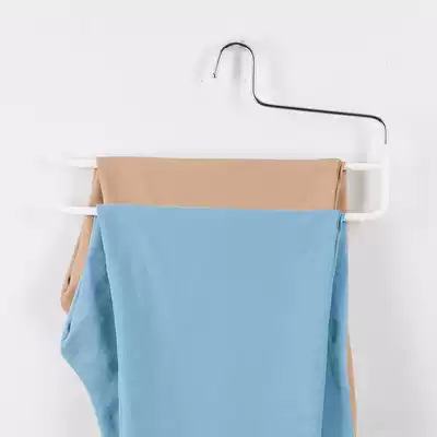 Non-slip pants rack storage artifact double-layer multi-function towel rack Wrought iron impregnated household pants storage two packs