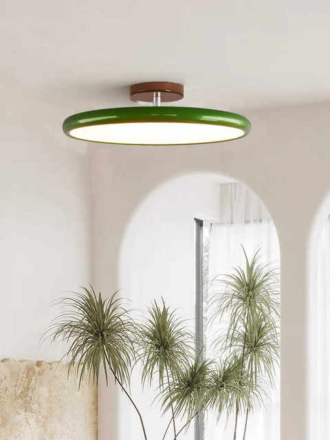 Full spectrum cream style ceiling lamp bedroom mid-century wabi-sabi style retro round home master bedroom eye protection lamp