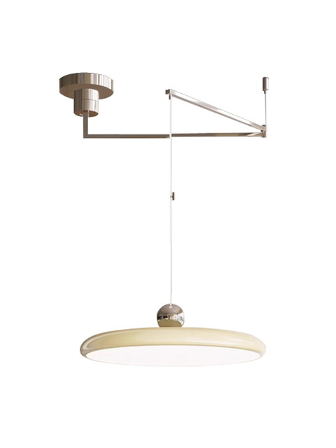 Full spectrum retro flying saucer French swing arm restaurant chandelier modern minimalist dining table lamp removable eye protection lamp