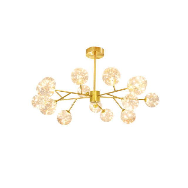 All copper Nordic living room chandelier light luxury magic bean molecular lamp modern simple and atmospheric restaurant master bedroom starry sky lamp