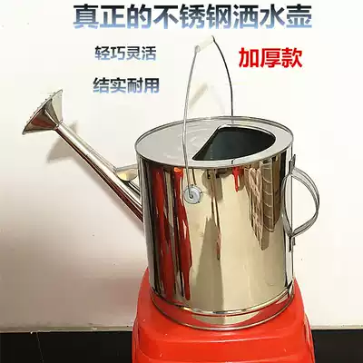 Sprinkler Stainless steel household vegetable watering kettle watering watering pot Watering pot Large capacity stainless iron sprinkler bucket