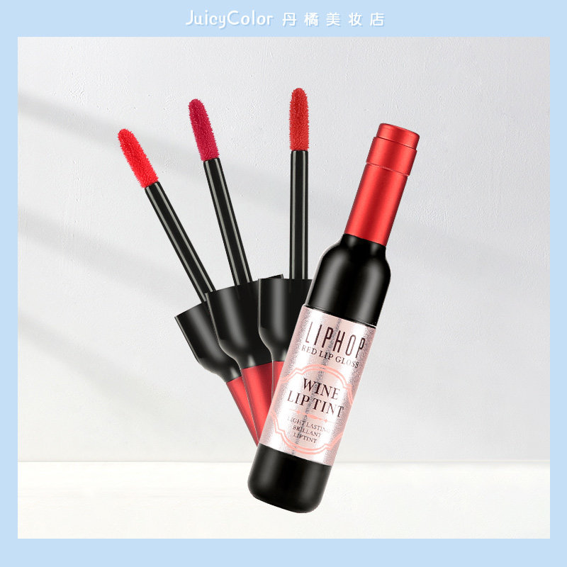 liphop Korean makeup red wine bite lip makeup dyed lip liquid lip gloss lip gloss lipstick rouge water lip glaze waterproof and non-marking