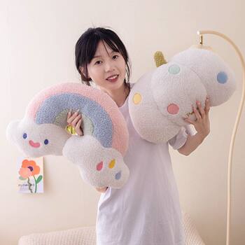 Ins style simple smiley face rainbow clouds love unicorn pillow sofa cushion girl bedside bay window cushion