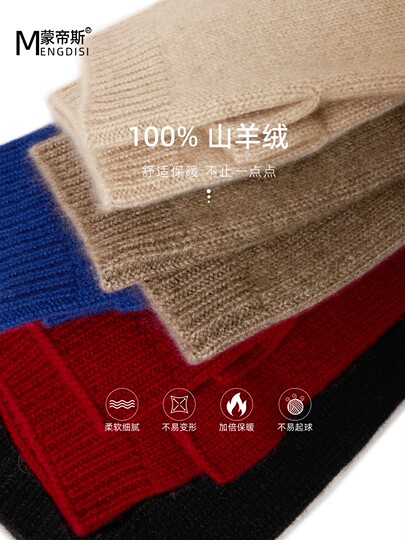 Autumn and Winter 100% Cashmere Gloves for Women, Half-Length Arm Warmers, High-End Knitted Fingerless Gloves for Men