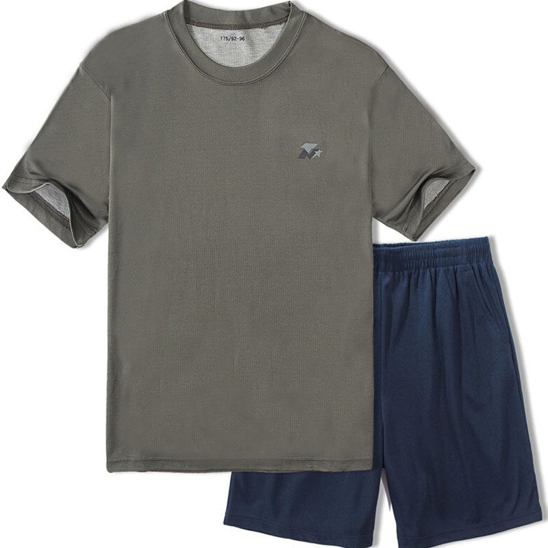 Workout gown short sleeve set summer men's and women's top shorts quick drying wear-resistant T-shirt half sleeve workout suit