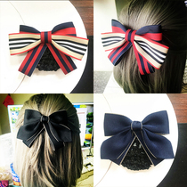 Bow tie female small fragrant wind professional ribbon bow tie flower Korean British college style accessories floral headdress hair net pocket