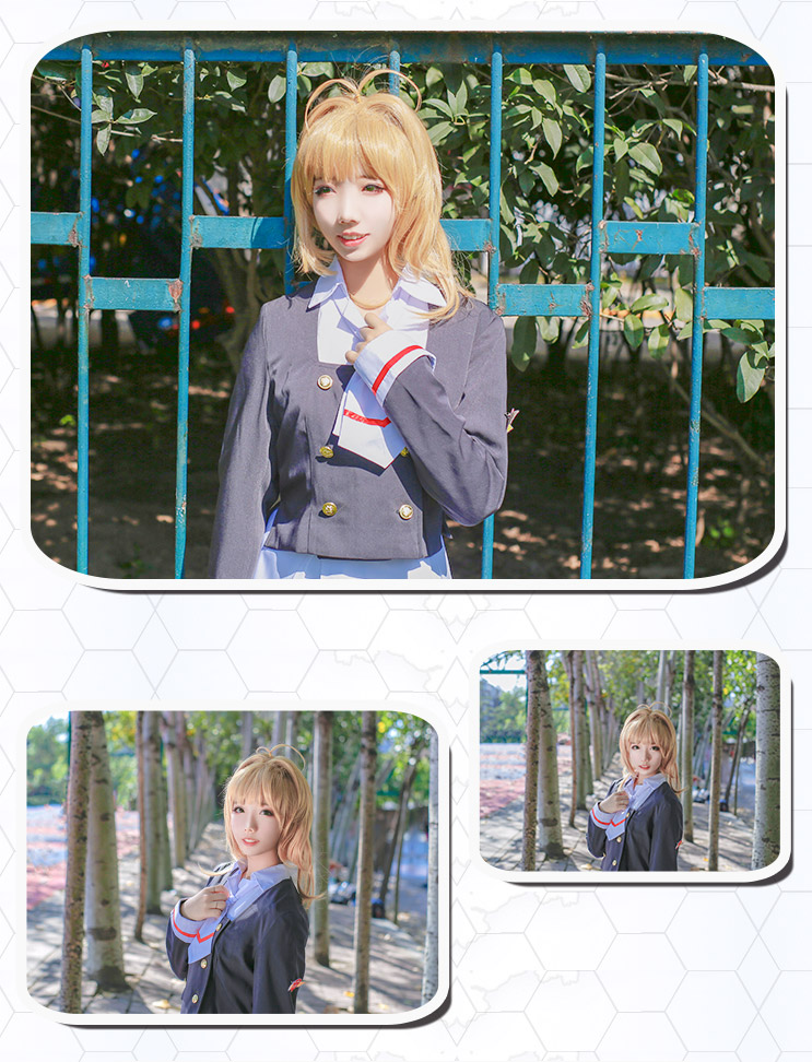 Thẻ ma thuật cô gái anh đào trong suốt Thẻ Sakura COS quần áo hai nhân dân tệ cosplay phù hợp với trang phục đồng phục nữ đồ cosplay shinobu