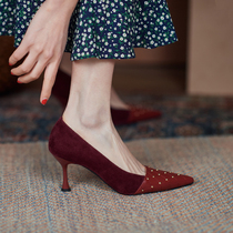 GAIAIER high-end dermis style double parquet ~ new expensive and elegant sexy womens single shoes high heel shoes