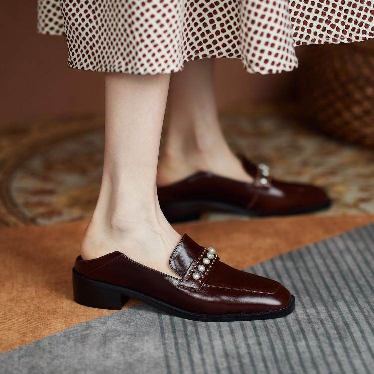 GAIAIER retro genuine leather women's shoes ~ 2021 Spring new fashion Heel Lotte Shoes Casual Women's Shoes