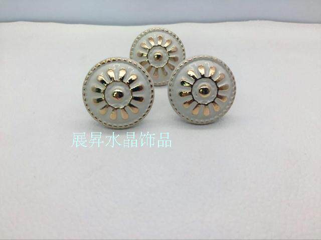 European-style ivory white cabinet door handle Sunflower gold-painted simple European wardrobe cabinet handle pastoral style cabinet handle