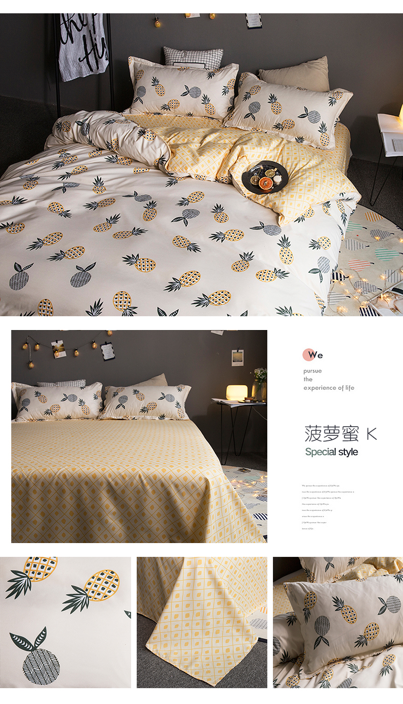 Bộ đồ giường 1,2 m 1,5m cotton đơn giường đơn 2.0 chăn đơn sinh viên ký túc xá ba mảnh chăn ga gối đẹp