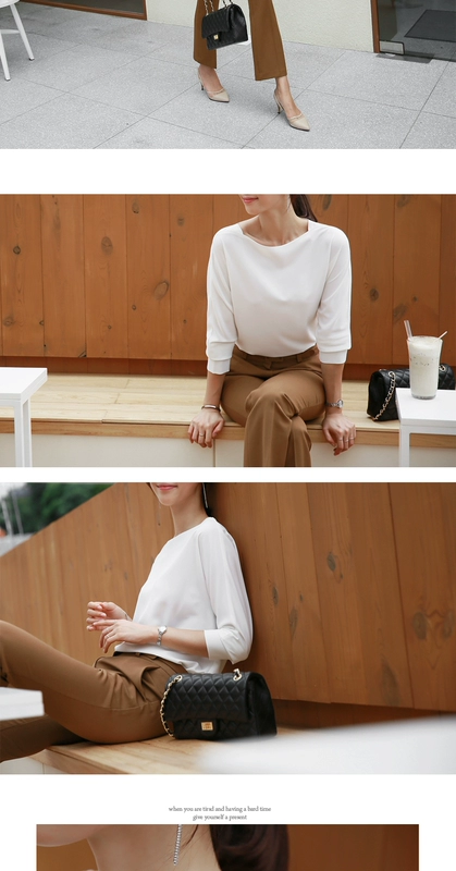 Bai Luoan thanh lịch từ cổ áo sơ mi màu rắn nữ 2018 mùa thu mới lỏng áo thun dài tay mỏng áo sơ mi nữ công sở