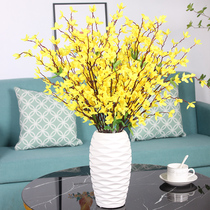 Yellow winter jasmine artificial flower artificial flower vase flower arrangement bouquet home decoration decoration living room table arrangement flower art