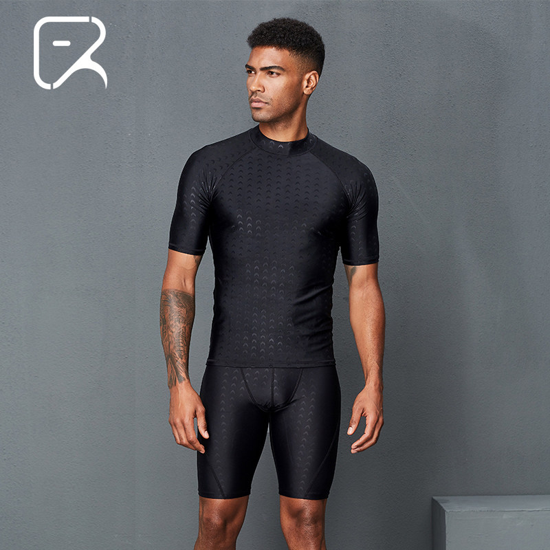 Flying fish wetsuit Summer bathing suit Jellyfish suit Snorkeling men's split short sleeve swimming trunks Swimsuit surfing suit