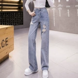 Тонкие модные прямые свободные джинсы, приталенные штаны, коллекция 2022, высокая талия, свободный крой