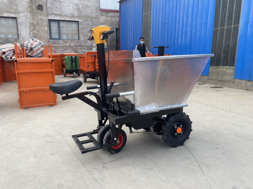Electric trolley tipping bucket construction site inclined bucket three-door flat-panel pulling brick sand cement concrete feeding breeding plant manure