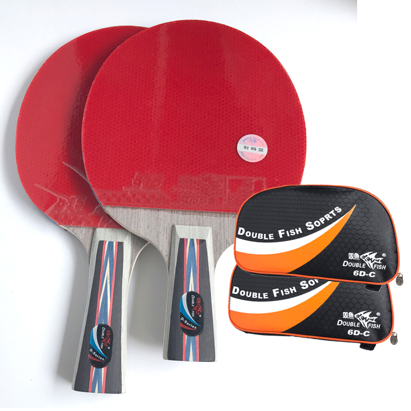 Double-fish table tennis racket 6D double flapping suit 2 clothes finished table tennis racket flat and straight