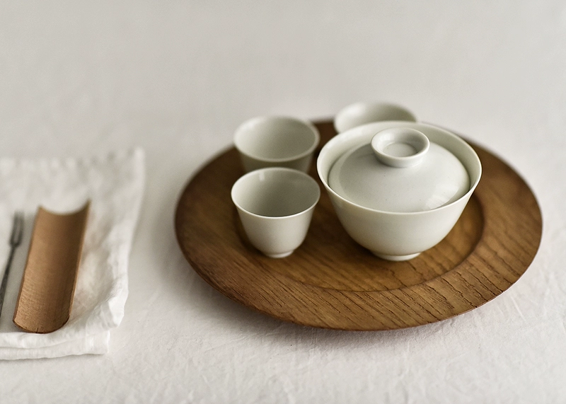 - Đào Viên hàng ngày - Đĩa gỗ cổ xưa Handmade Nhật Bản / Khay trà mồ côi - Tấm