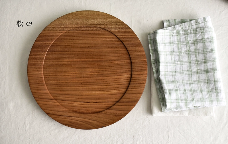 - Đào Viên hàng ngày - Đĩa gỗ cổ xưa Handmade Nhật Bản / Khay trà mồ côi - Tấm