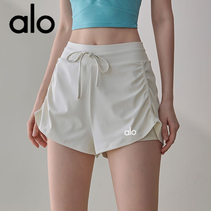 Aio Women's Sports Shorts Anti-Exposure Marathon Running Fitness Training Three-Quarter Shorts Two-In-One Tennis Yoga Pants