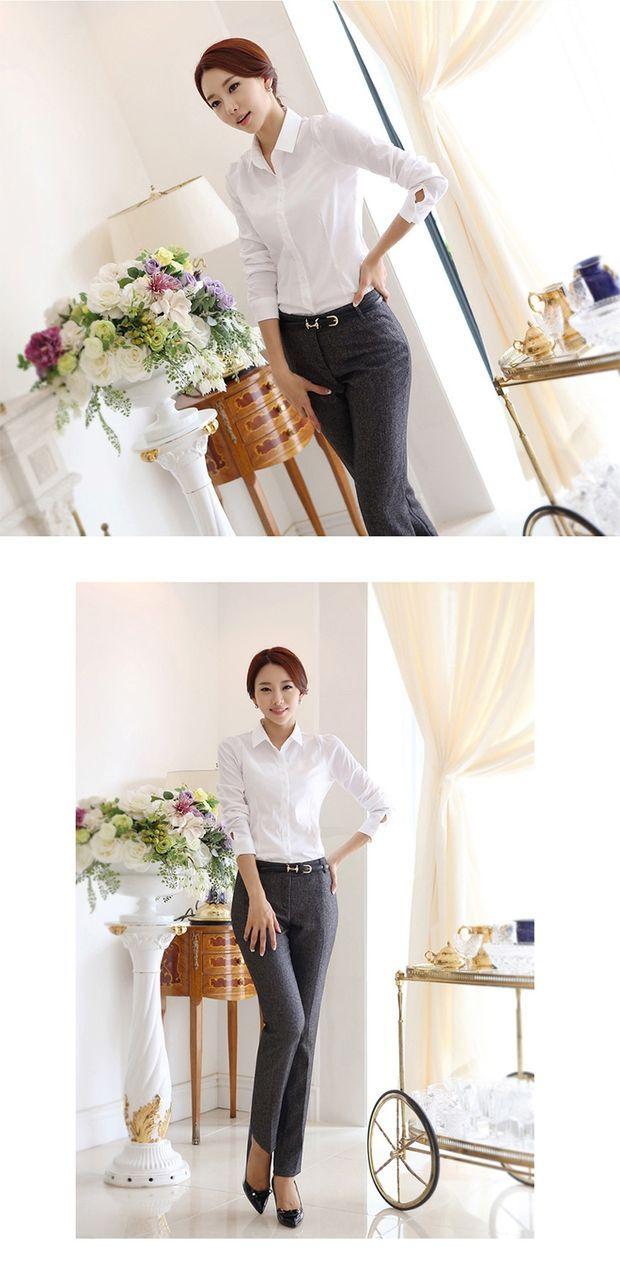 Mùa thu đông cộng với áo sơ mi nhung dài tay cho nữ ngắn tay chuyên nghiệp với tóc cộng với áo sơ mi nữ ấm áp với cashmere áo sơ mi tay ngắn