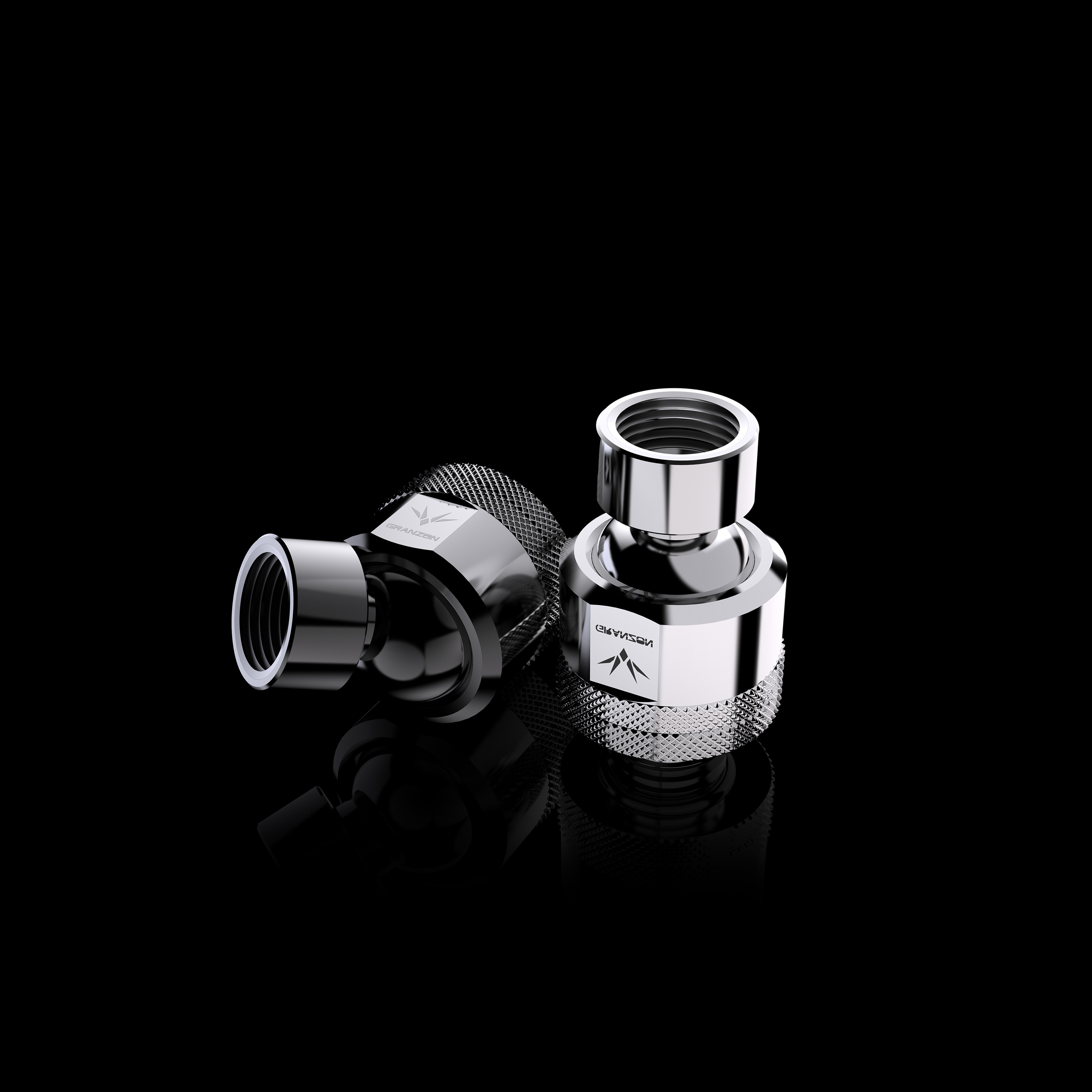 Granzon Multidirectional Universal Joint 90 Degrees 45 Degrees Black Silver Color Two-piece Water Cooled Hard Water Pipe Fittings
