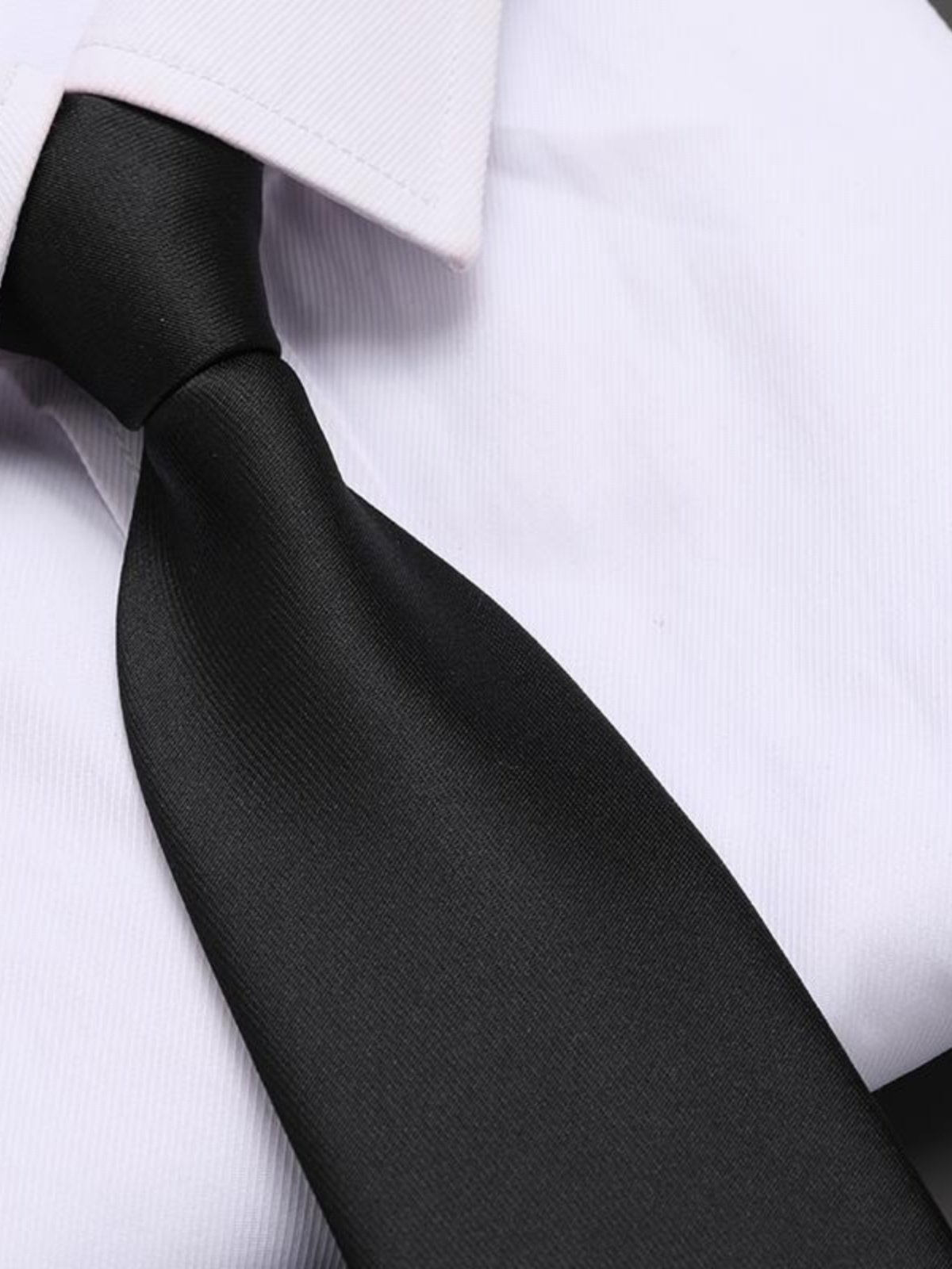 Men's Business Zipper Black Striped Tie Formal Wear Professional Korean Style Suit Interview No-Tie Lazy Easy-To-Pull Trendy Tie