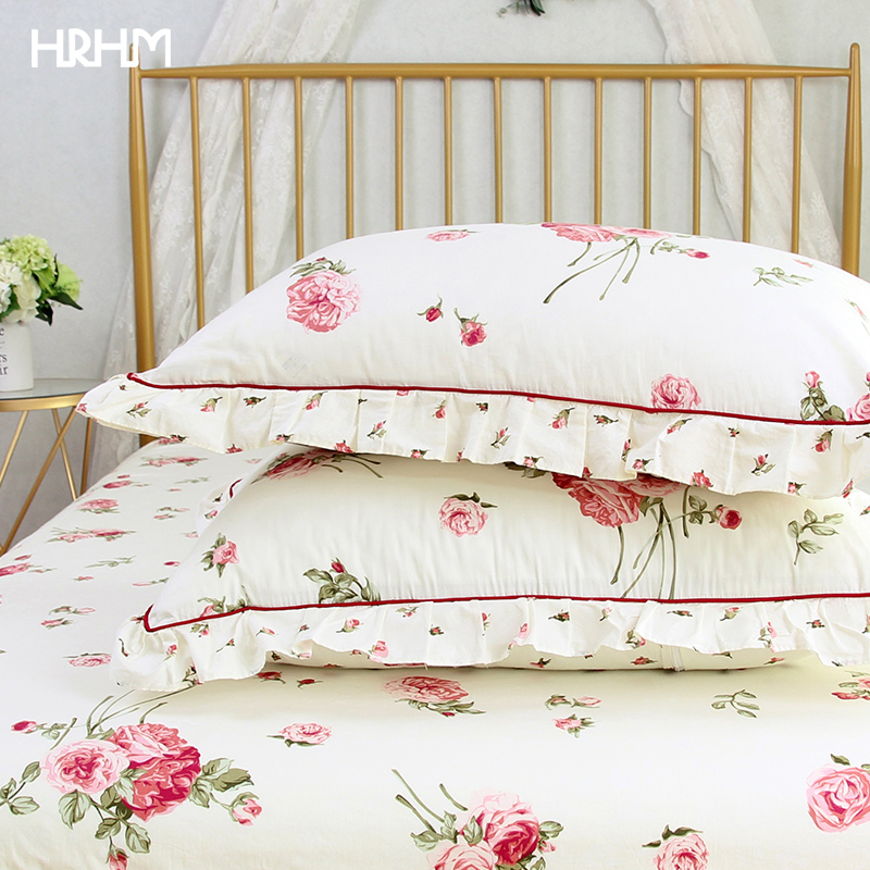 HRHM home textile bedding pillowcase double single pillowcase cotton padded cotton bedding pair