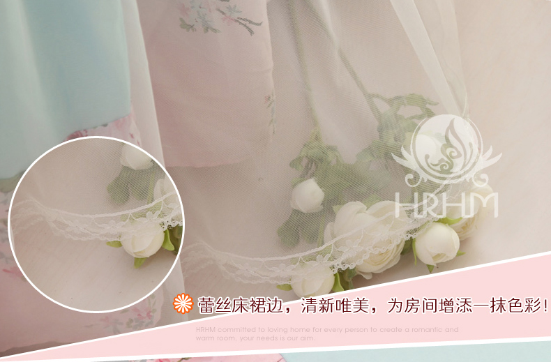 HRHM giường giường dệt khăn trải giường Váy một mảnh bông 1,5 1,8 m giường công chúa ren Li - Trang bị tấm khăn trải giường spa