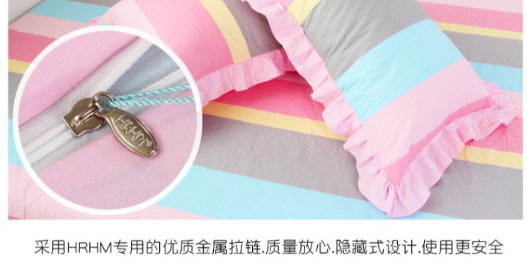 HRHM bảo vệ tay áo mùa hè bông trải giường 1,8 m giường giường 1,5m giường váy một mảnh ba mảnh 2.0m giường - Váy Petti ga giường viền họa tiết