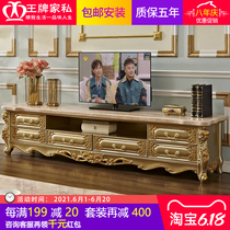 European TV cabinet tea combined Soliwood multi-drawer locker living room marble locker champagne furniture