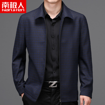 Antarctic middle-aged jacket mens spring and autumn 2021 New dad autumn clothes plaid jacket casual mens clothing