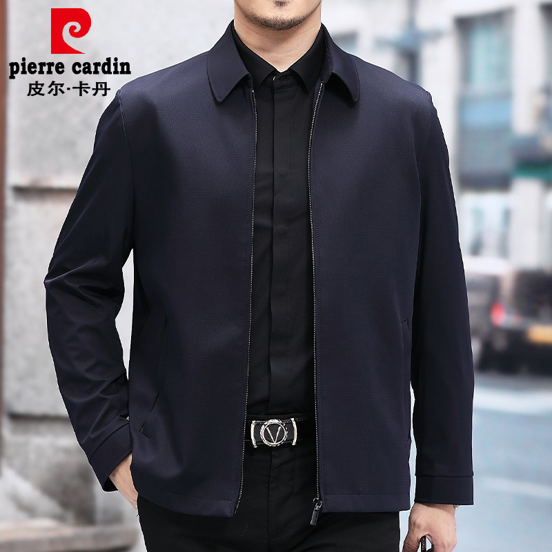 Pierre Carden 2022 Spring Autumn Season New Middle Aged Men's Chic Jersey Dad Casual Spring Clothing Middle Aged Jacket