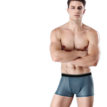 Four bags of ice silk underwear mens new mesh transparent thin hollow comfortable breathable thin large size boxer briefs
