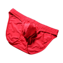 Translucent mid-waist breathable and comfortable one-piece ice silk briefs for men elastic large size slim and personalized pants
