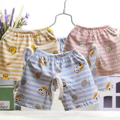 Baby crotch shorts 0-1-2 years old baby shorts women's boys summer children's cotton thin five-piece pants