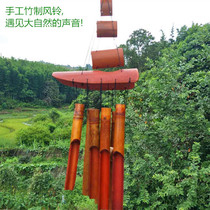 Factory straight hair pure handmade multi-tube creative large bamboo and wood wind chimes home hanging decoration Bamboo craft gifts