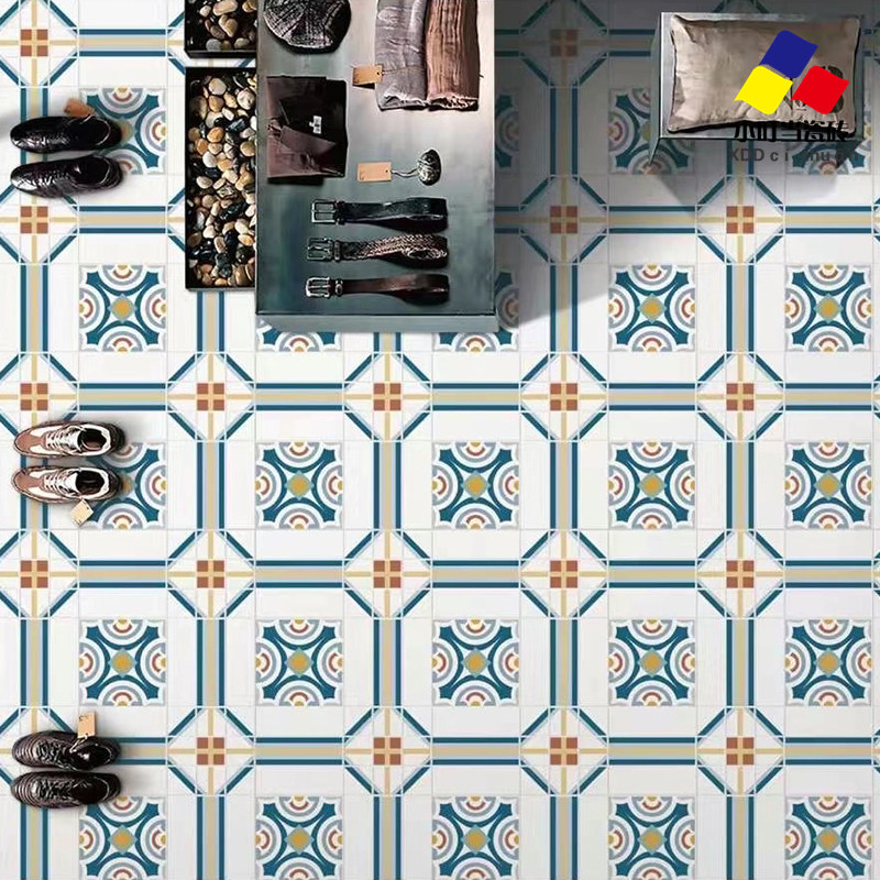 Moroccan kitchen balcony net red small flower tiles 40 living and dining room flower tiles non-slip powder room bathroom wall and floor tiles