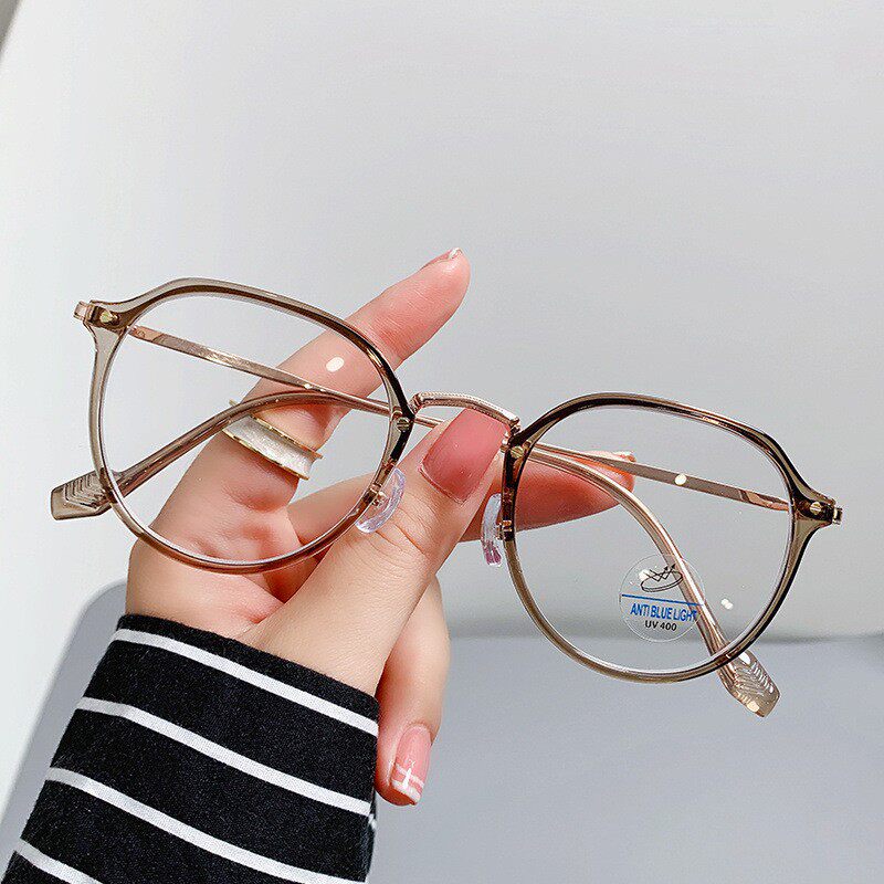 2022 Korean version of tr90 ultra-light myopia optical anti-blue light glasses small red book ladies retro literature and art can be equipped with glasses