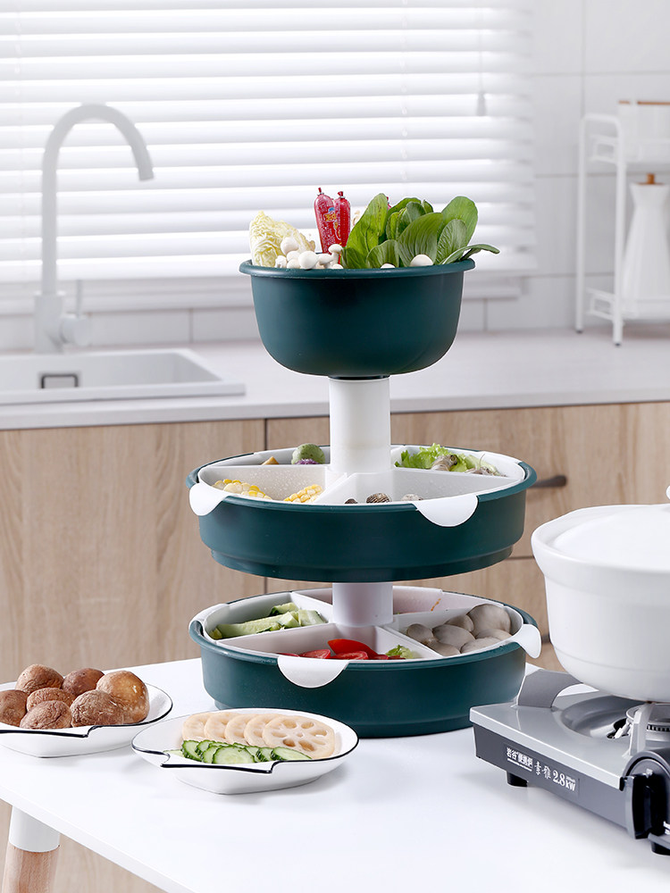 Rotating Hot Pot Parquet Drain basket Vegetable Domestic Wash Vegetable Basin Kitchen Double Wash Fruit Plastic Fruit And Vegetable Water Leaking Basket