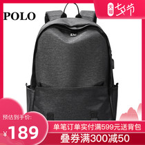 Polo backpack mens fashion casual large-capacity travel bag lightweight computer bag new mens backpack