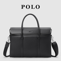 POLO handbag men's business high-end fashion men's briefcase genuine leather first layer cowhide men's cross-body shoulder