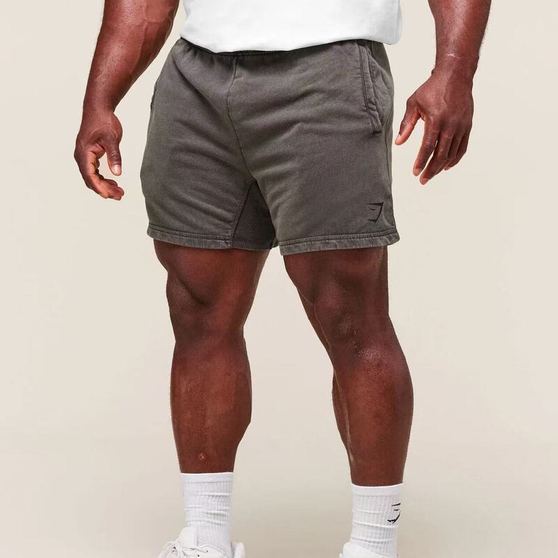 Authentic In-Stock Gymshark Heritage 5" Washed Vintage Loopback Fabric Casual Sports Shorts